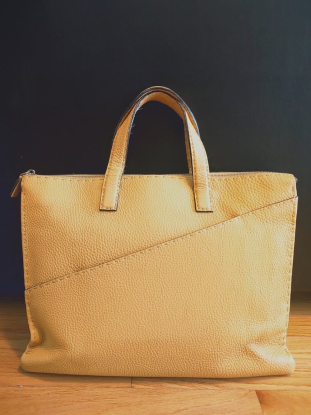Fendi Selleria RARE leather zip tote handbag EUC